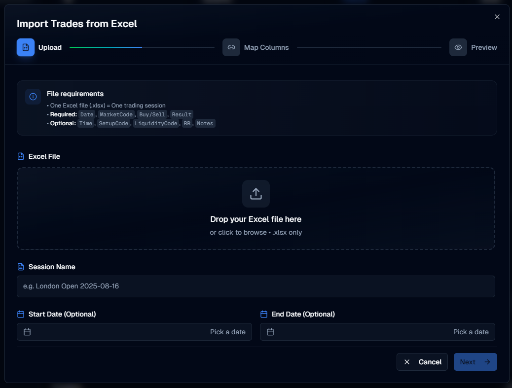 Import Trades – complete guide